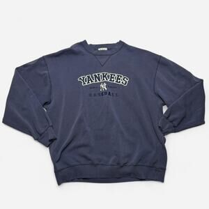 Vintage Lee Sport NewYork Yankees Crewneck Sweatshirt NavyBlue Distressed Size L